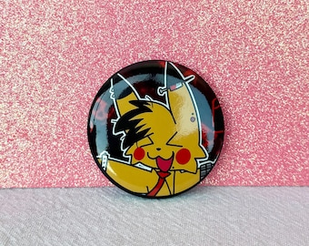 Emo Pikachu Button Pin 2 in