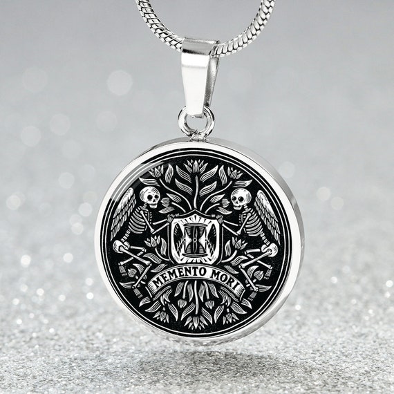 Covet Jewelry Memento Mori Skull Stainless Steel Pendant Covet Jewelry Memento Mori Skull Stainless Steel Pendant