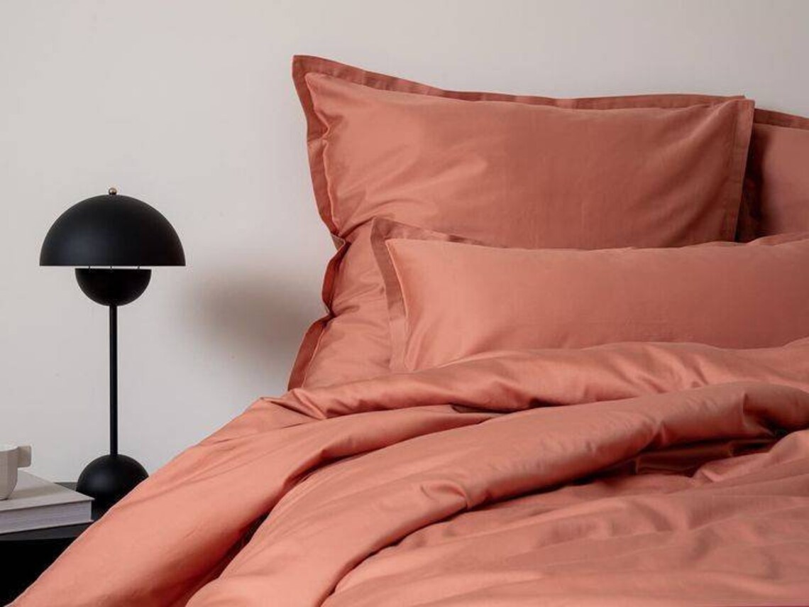 Terracotta bedding duvet cover set full queen king super Etsy