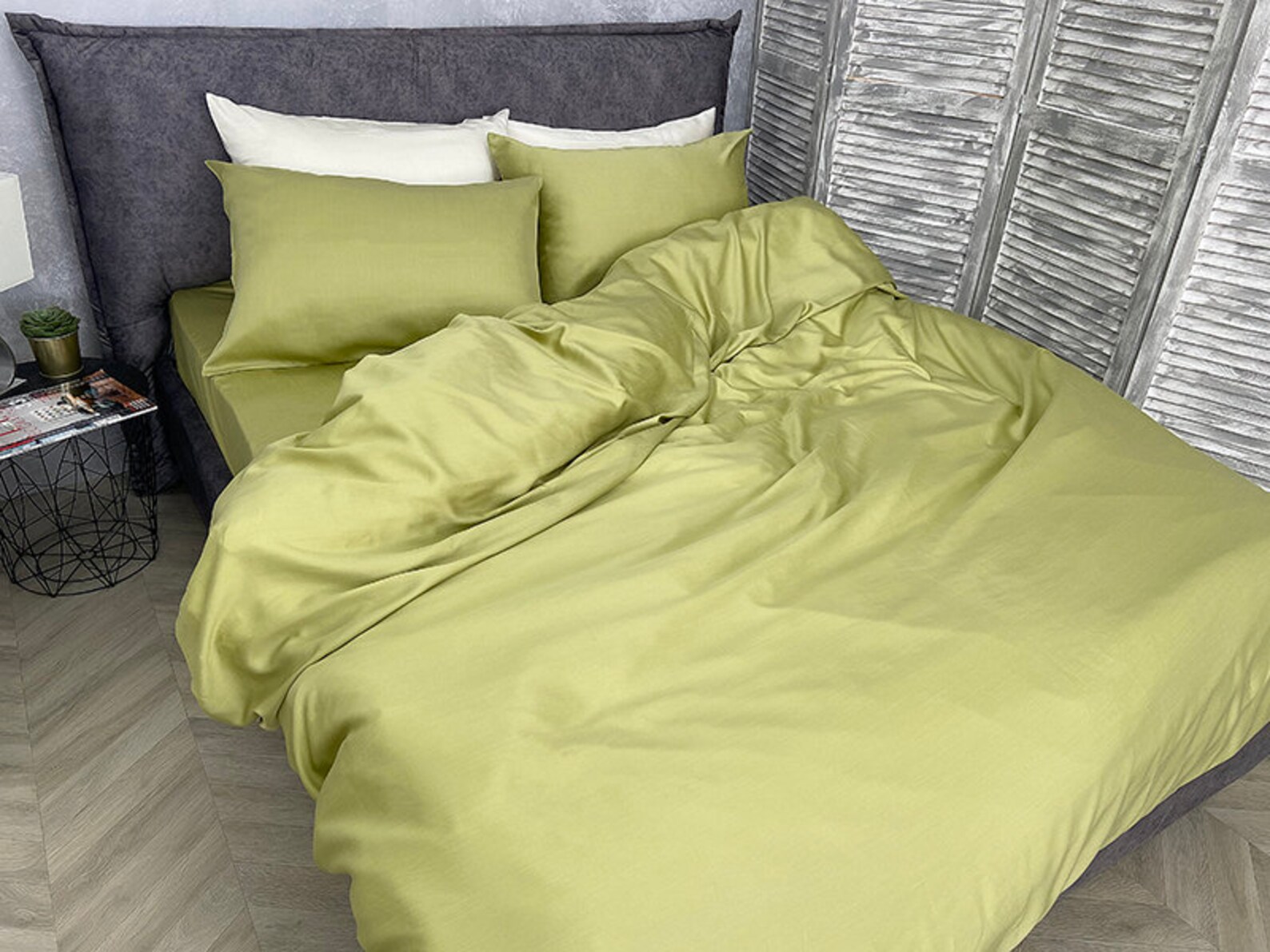 Green bedding pistachio 100 eco organic bamboo queen king Etsy