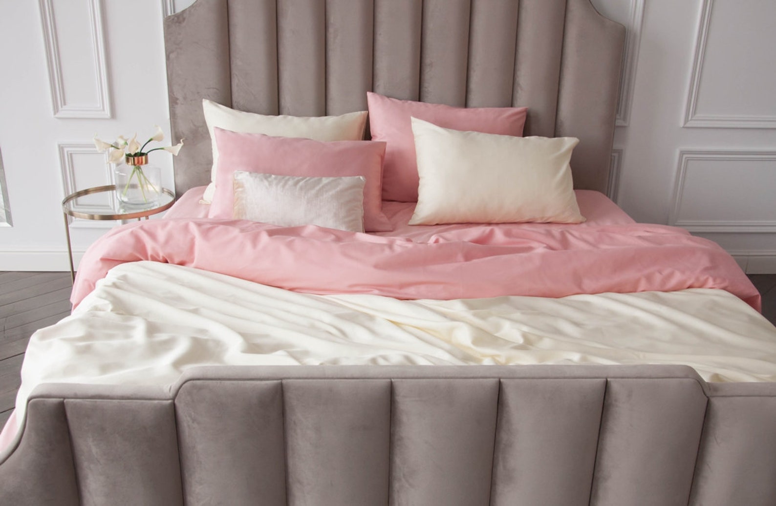 Salmon pink bedding cotton soft 3pc set flat bed sheet and Etsy