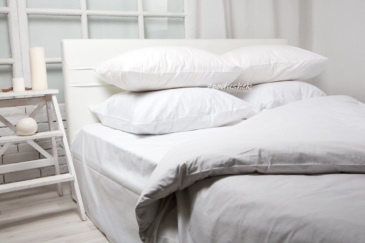 White percale bedding duvet cover White sheets Set queen Etsy