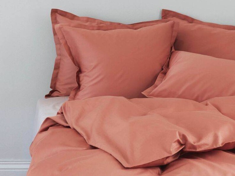 Terracotta bedding duvet cover set full queen king super Etsy