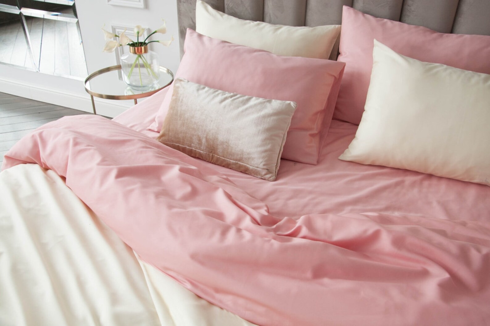 Salmon pink bedding cotton soft 3pc set flat bed sheet and Etsy