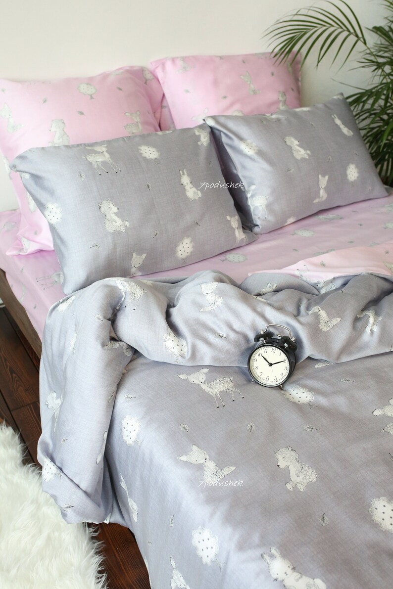 Cute Fox Print Bedding Set Animal Funny Bear Decor Image 0
