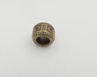 Dreads beads, with pattern, bronze impression, beard ring