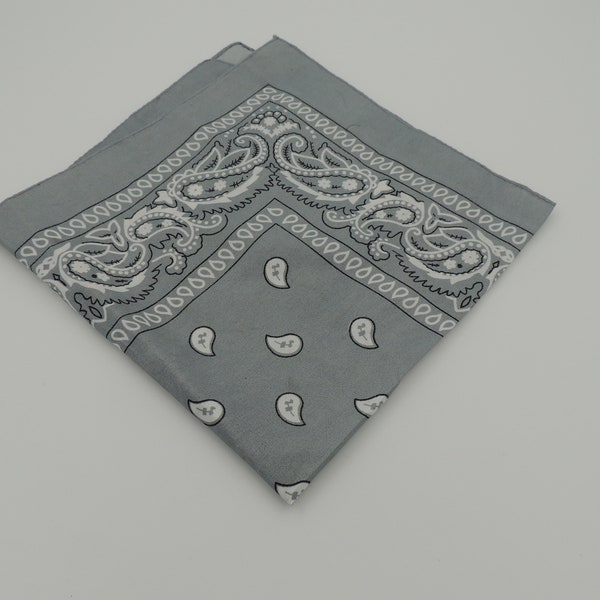 Bandana gris, bandeau pour cheveux imprimé