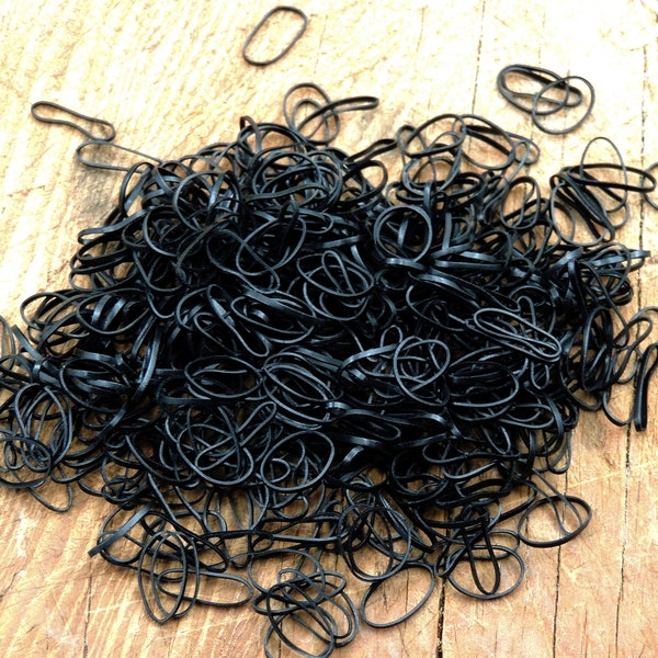 élastiques noirs en caoutchouc pour dreadlocks, tresses, extensions
