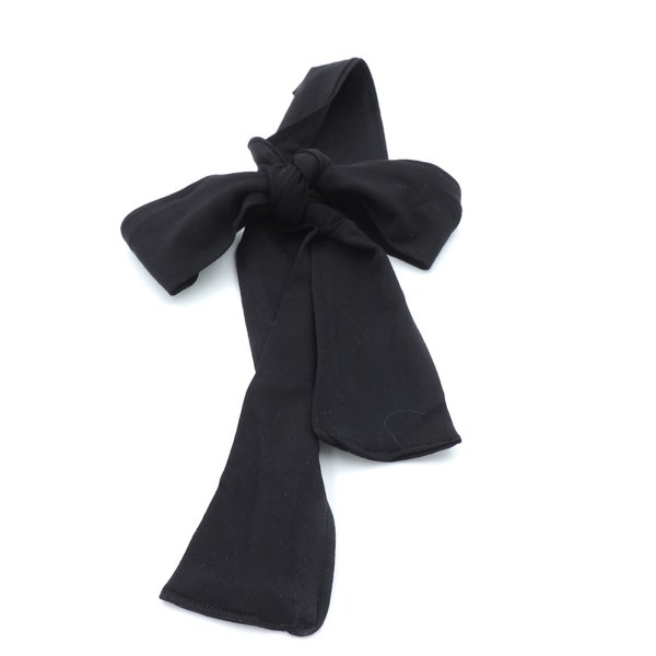 foulard cheveux en coton cousu main, noir, bandeau hippie chic