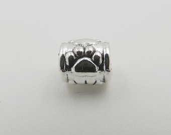 Dreads beads, simple ring with pet paw pattern, silver color, beard ring