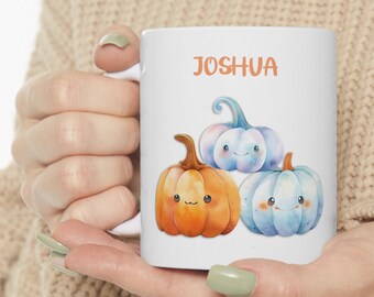 Caneca personalizada de halloween, decoração de outono, feliz dia das bruxas, presente personalizado, outono, abóbora, decoração de halloween, criança, presente de halloween