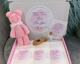 Personalised Mother’s Day Gift Bath Spa Salts Box Self Care Gift For Her Pamper Box Package Hug In A Box Friend March Birthday Gift