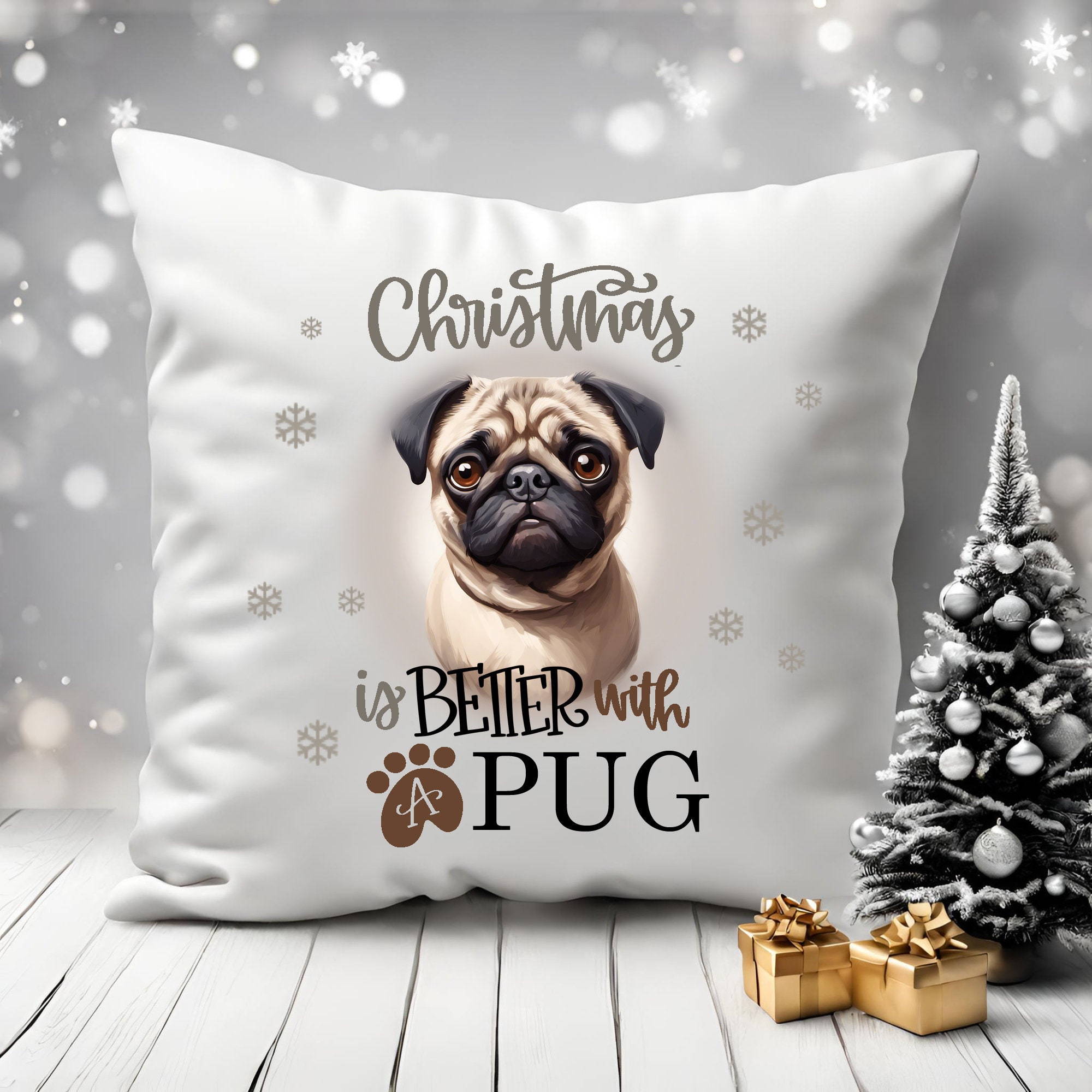 Pugs Inside your gloves Christmas Holiday - One Sided Ornament