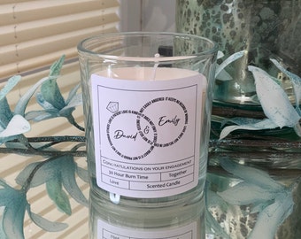 Personalisierte Verlobungskerze Andenken Geschenk Geschenk Glückwünsche Kerze Hochzeitspaar Mr und Mrs Bride To Be