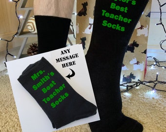 Personalized Teacher Socks: Thank You Gift Set