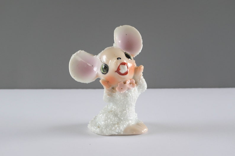 Vintage Sugar Mouse Figurine Ceramic Porcelain Anthropomorphic