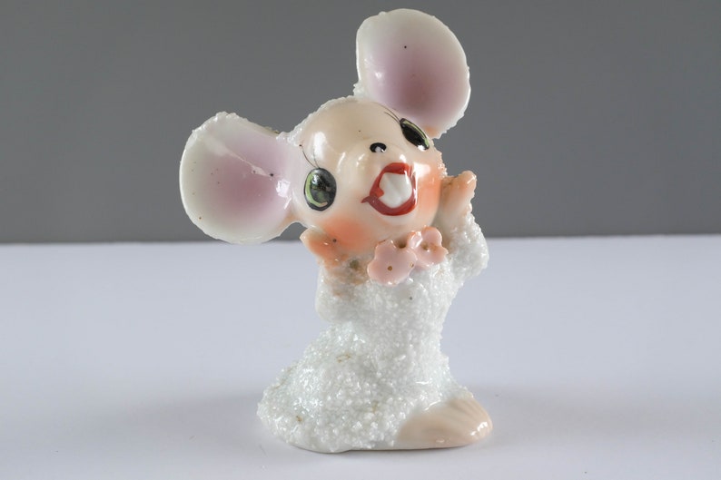 Vintage Sugar Mouse Figurine Ceramic Porcelain Anthropomorphic