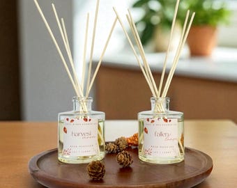 Fall Scented Reed Diffuser 5oz - Natural Autumn Home Fragrance & Seasonal Room Decor Gift