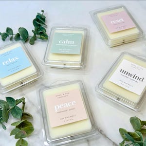 Soothing Wax Melts: Spa-Inspired Aromatherapy Scents for Stress Relief & Relaxation (3oz) - 5 Calming Fragrances
