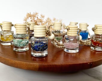 Gemstone Car Oil Diffuser: 8ml Crystal Aromatherapy Rearview Mirror Decor