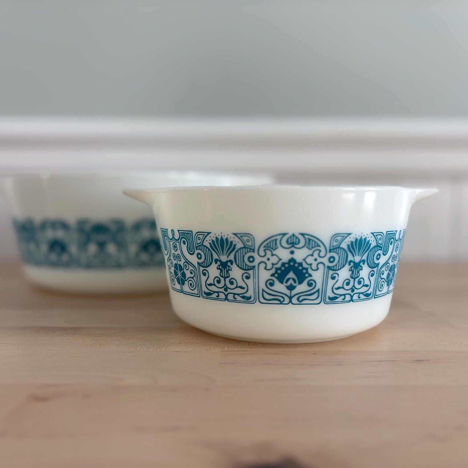 Vintage Pyrex Horizon Blue Casserole Dishes, Set of 2, Mid-century ...