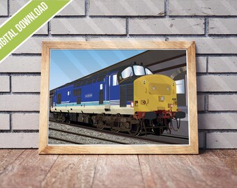 BR Class 37 Print – Regional Railways Concrete Bob Locomotive Art (Digital Download)