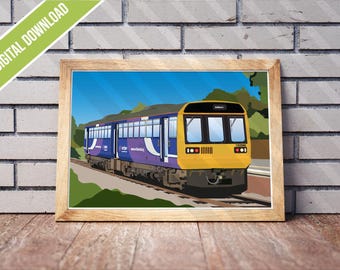 BR Class 142 Pacer Train Poster | Northern Livery Railway Art (Digital Download)