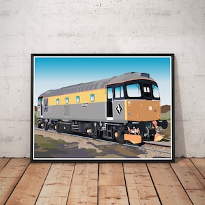 British Rail Class 33 wall art print in various liveries and with personalisation available