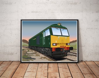 British Rail Class 60 wall art print in various liveries and with personalisation available