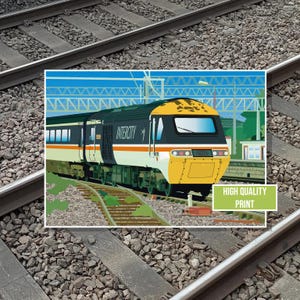 Tren Intercity 125 con varias decoraciones disponibles. Impresión artística: Decoración de pared de la clase 43 de British Rail.