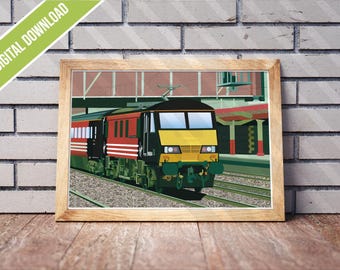 British Rail Class 90 Print – Virgin Trains Livery Poster (Digital Download)