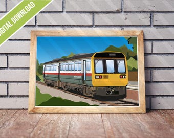 BR Class 142 Pacer Train Poster | Greater Manchester PTE Railway Art (Digital Download)