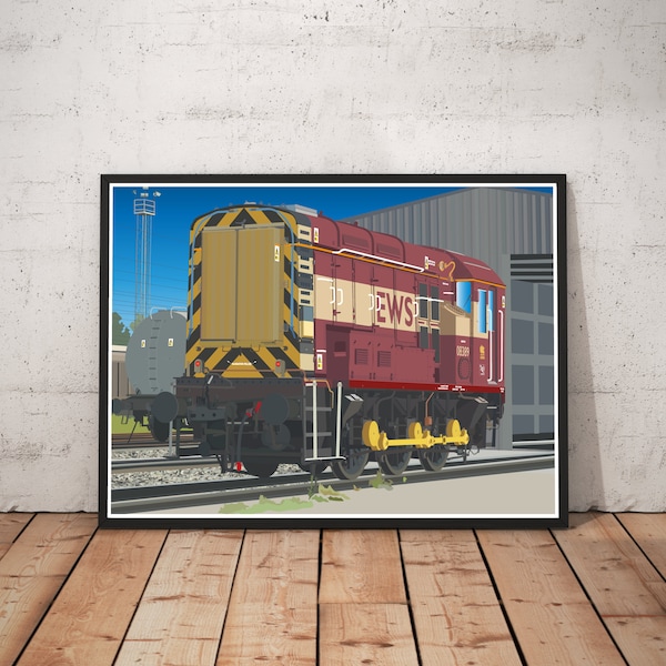 Digital art print of BR Class 08 at Warrington Arpley with personalisation available