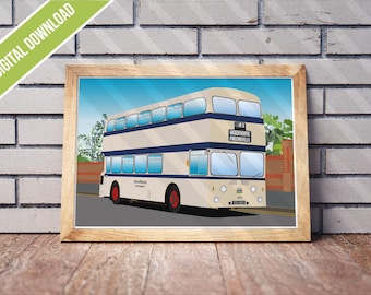 Leyland Atlantean Bus Print – Sheffield Transport Livery, Yorkshire Poster (Digital Download)