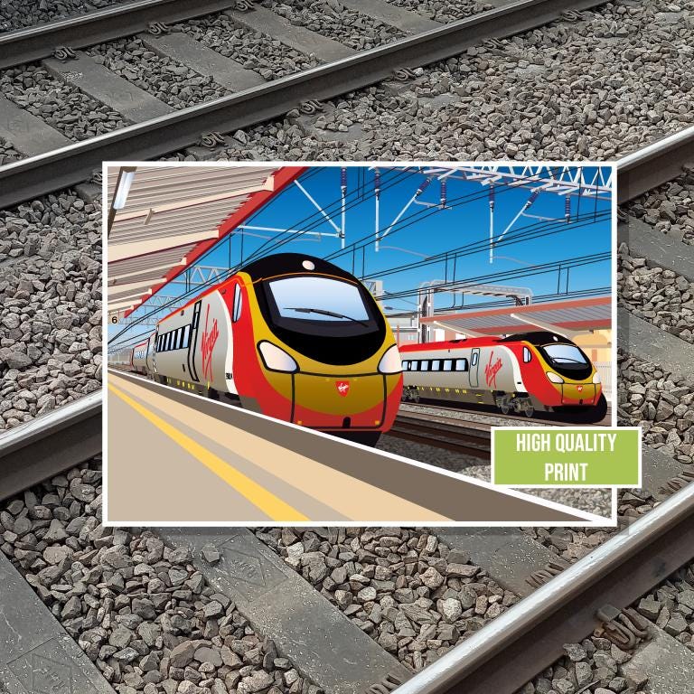 British Rail Class 390 Pendolino Poster Print in Various Liveries