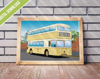 Leyland Atlantean Bus Print – Wallasey Corporation Livery Poster (Digital Download)