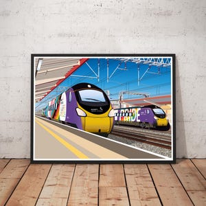 British Rail Class 390 Pendolino Customisable Wall Art Print – Perfect Gift for Rail Enthusiasts