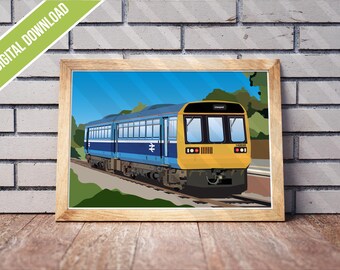 BR Class 142 Pacer Train Poster | Provincial livery Railway Art (Digital Download)
