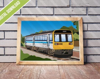 BR Class 142 Pacer Train Poster | Regional Railways Livery Railway Art (Digital Download)