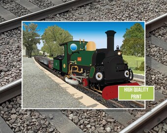 Ffestiniog Railway Linda Print | Historic Steam Locomotive Artwork | Welsh Narrow Gauge Railway Wall Art Gift
