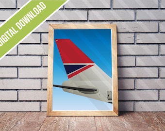 747 Vintage Airplane Printable Wall Art | Classic Passenger Aircraft Print In Various Liveries | Retro Airplane Poster | Digital Download