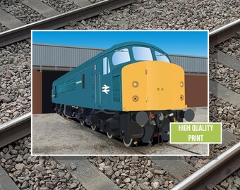 BR Class 44 Diesel Locomotive Art Print | Vintage British Rail Poster, Train Enthusiast Decor
