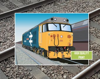 British Rail Class 50 in verschillende kleuren Art Print: treinposter met gratis personalisatie