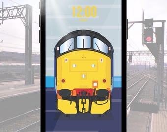 BR Class 37 Locomotive Phone Wallpaper | Regional Railways Train Art (Digital Download)