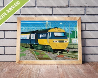 Intercity 125 Train Art Print | UK Railway Poster | Class 43 (Digital Download)