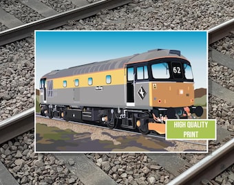 British Rail Class 33-muurkunstprint in verschillende kleuren en met personalisatie beschikbaar