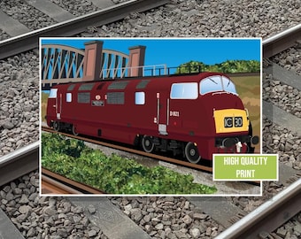 BR Class 42 Warship Locomotive Art Print | British Rail Diesel Train Poster | Free Personalisation
