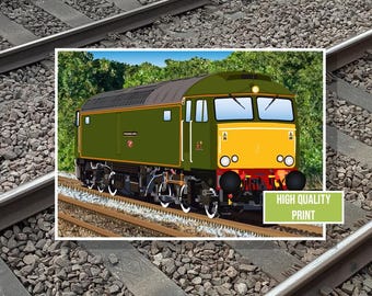 British Rail-locomotief serie 57 in verschillende kleuren Kunstdruk - gepersonaliseerd cadeau