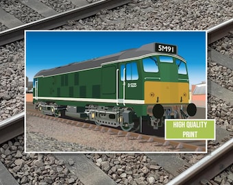 Ilustración de la Clase 25 de British Rail en varias decoraciones con personalización gratuita.