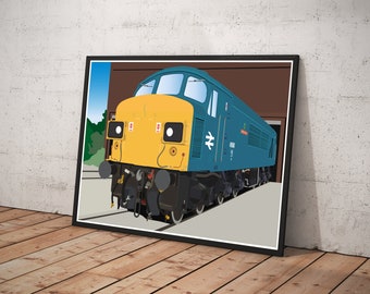 Peak, British Rail livery Class 45 digital wall art print with personalisation available